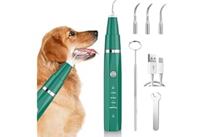 IRIPLEZO Zahnsteinentferner Zahnreiniger Ultraschall für Hund und Katze, Zahnpflege Set für Hunde & Katzen, Zahnreinigung und Reinigungsset Bekämpft Zahnstein Mundgeruch & Zahnfleischentzündungen, Grüner