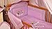 8 pcs BABY BEDDING SET /BUMPER/CANOPY /HOLDER to fit COT BED 140 x 70cm PURPLE