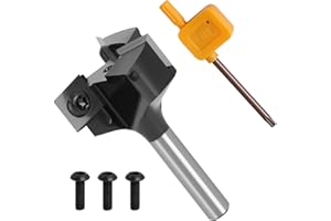 CDIYTOOL Frez z 3 ostrzami do drewna do routera, frez CNC, trzpień 8/12 mm, średnica cięcia, 37/59 mm, frez do spłaszczania, frez do drewna, strugarka, 8 mm