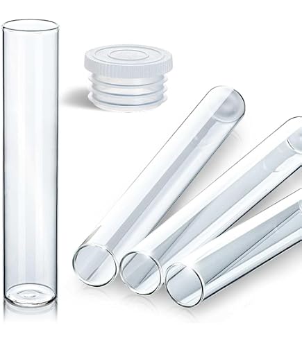 Tuuters 10er Set Zigarren-Tubes Aus Glas – 200x24mm, Mit Lamellenverschluss, Aromadicht