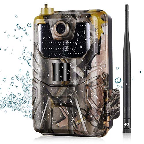 DIYARTS 16MP 4G Caméra de Chasse IP65 Étanche CMOS Couleur 8 Mégapixels avec SMS Remote Control Pièges Photos 960nm 0.3s MMS/SMS/SMTP/FTP Caméra Trail 44 LED Caméra Sauvage Caméra de Vision Nocturne