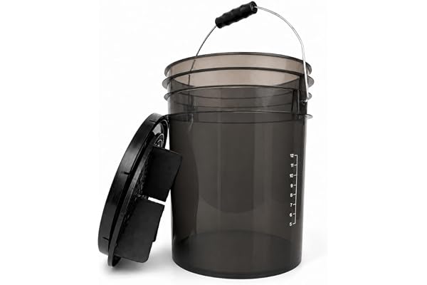 BenBow genomskinlig 20 liters detaljhink med svart sil, inkl. svart trycklock, för universell användning
