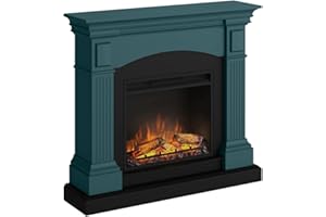 TAGU Magna Caminetto Elettrico - Camino Elettrico con riscaldamento, 1500W, Programmabile a 7 giorni, Termostato Digitale, Telecomando (Turchese Morbido)