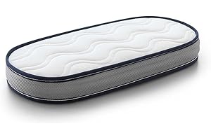 KUO Baby - Colchón de Capazo Baloo | Colchón de Espuma y Viscoelástica | Reversible, Higiénico y Transpirable | 72 x 33 x 8 cm