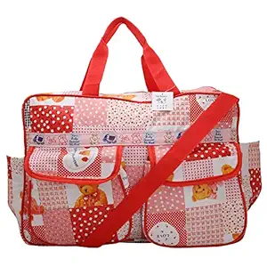 Indi Bargain Baby Bags Nappy Diaper Carry Bag Mummy Mother Bag Multipurpose Multi Compartment (Red)