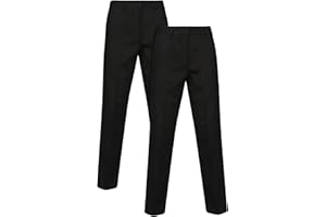 A2Z 4 Kids Girls Teen School Pants Pack of 2 Stain Resistant Teflon Coated School Slim Fit Trousers Permanent Crease Half Elasticated Waist Back to School Formal Uniform Slim Fit Age 3-18 Years