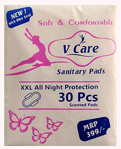 V Care Womens/Girls XXL Sanitary Pads (Napkins) with Wings - Pack of 30(Pack of 1) RS.189 (53.00% Off) - Amazon V Care Womens/Girls XXL Sanitary Pads (Napkins) with Wings - Pack of 30(Pack of 1) RS.189 (53.00% Off) - Amazon