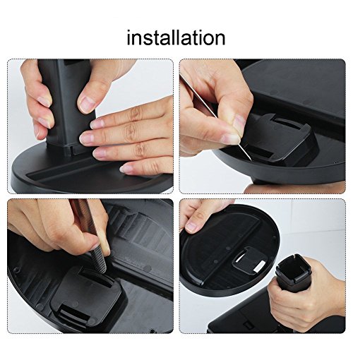eBasic LED Beleuchtung Make-up-Spiegel mit ein kleine 10 x fach Kosmetikspiegel, 180º Drehbar mit Touch-Schalter Ultra-High Definition Standspiegel Schminkspiegel Tischspiegel Batteriebetrieben (Schwarz) - 7