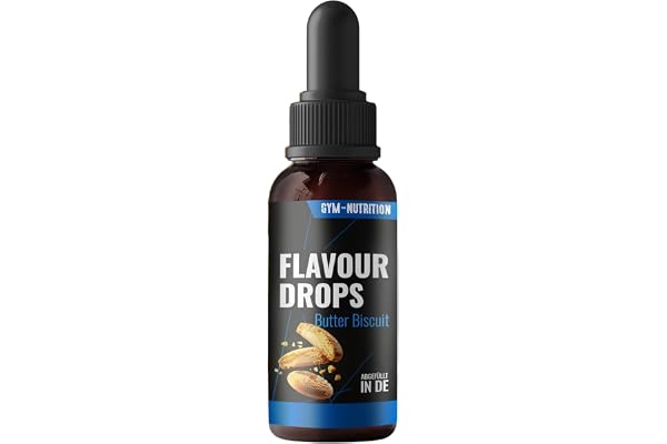 Flavor Drops – Flave Drops utan Kalorier med doseringspipett 50 ml – sensationell smak för kvark, yogurt och mer – Made in Germany – smak: Butterkeks