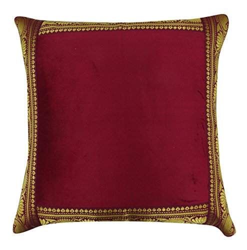 indian Wohnkultur rotem Samt Kissenbezug Quadrat Bett Sofakissenabdeckung 18 "x 18"