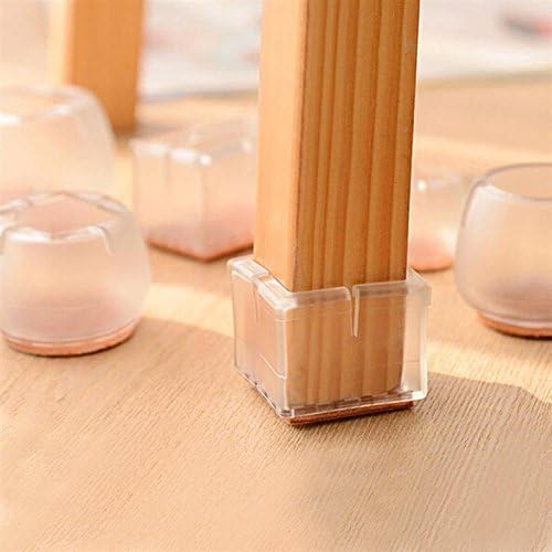 Design61 Silicone Chair Glides Chair Ferrules Felt Glides Soil Protection Glider Set of 4 Feet to 33x33 mm (H8)