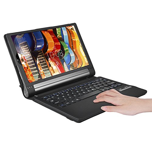 Lenovo YOGA Tablet 3-10 Pro Bluetooth Tastatur [QWERTZ Tastatur]- IVSO mit Standfunction , Abnehmbare Wireless Bluetooth Tastatur Schutzhülle NUR geeignet für Lenovo YOGA Tablet 3-10 Pro 25,6 cm (10,1 Zoll QHD IPS) mit integrierter Projektor/Beamer Tablet-PC, Schwarz - 3