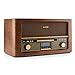 Price comparison product image • digital radio • DAB • radio tuner • Bluetooth • CD/MP3 player • RDS function • remote control • USB port • digitizing function • vintage wood design • brown