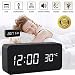 Produktbild Wecker Uhr Holz Digital, Led Wecker Tischuhr Kinder, Digital Schwarz Holzoptik Alarm Wecker Uhr Temperatur, Analoge Wecker Uhr, Reisewecker Tischuhren, Stimme und Berührung Aktiviert (black)
