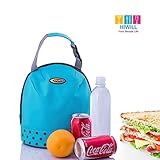 Hiwill Waterproof Tote Insulated Lunch Bag Picnic Cool Bag for Men and Women, Blue Dot