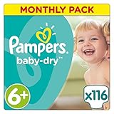 Pampers Baby-Dry Windeln, Größe 6 Plus, 16 plus kg, 116 Stück