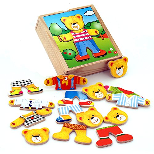 Viga Wooden Dress Up Bear Box Set