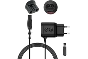 AZLANWAY 15V HQ8505 - Cargador de afeitadora para Philips One Blade Pro Norelco 3000 5000 7000 9000 Series QP6510 QP6520 QP6530 QP6620 MG7720 MG7710 Cargador para Recortadora Adaptador de alimentación y Cable