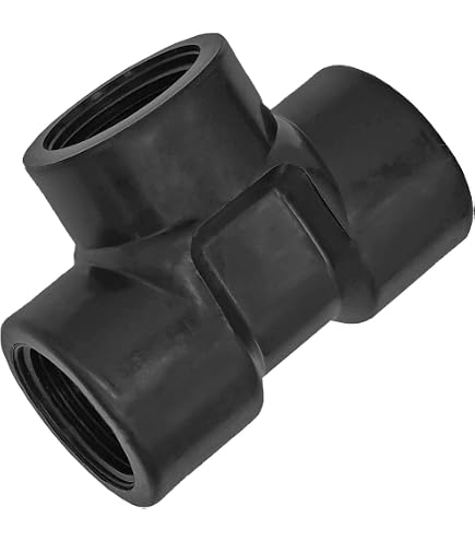 Produktbild von 4 Stück PP Gewinde-T-Stück 1 Zoll – Schwarzes Schlauchfitting PN10 Für Bewässerung, Pool & Heizung