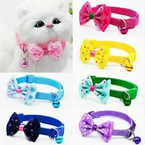 COZY PUPPIES 2.Pcs Dog Cat Pet Bowknot Cute Bow Tie Bell Adjustable Puppy Kitten Necktie Collar ( Buy 1 Get 1 Free ) Color May Vary
