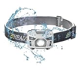 Lámpara de Cabeza de Sensor LED Recargable con USB Cable IPX4 Impermeable 4 Modos de Luz Linterna de Cabeza Para Correr, Pesca, Ciclismo, Camping,Trabajo en Noche. (Blanco)