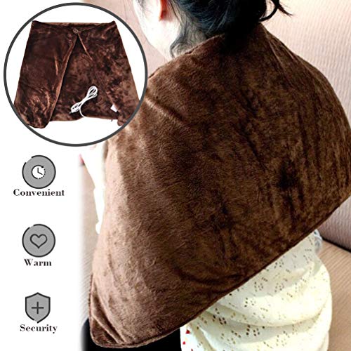 Heated Blanket Quality Carbon Fiber Heated Blankets USB Heated Washable Electric Blanket Throw Microfiber Polyester Electric Blanket 45”x80” (Brown)