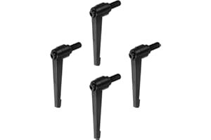 QUARKZMAN 4 Stück Klemmhebel Griff M12 x 25mm Außengewinde Schraube, Aluminiumlegierung Verstellbare Handgriffe Spannhebel für Werkzeugmaschinen Schweißgeräte Druckgeräte, Schwarz