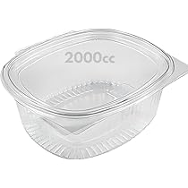 50 Vaschette Alimenti 750cc In PET Con Coperchio - Ovali, Trasparenti, Chiusura Ermetica, Made In Italy - Foto 2