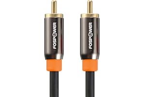 FosPower Digital Audio Coaxial Cable (0.9M/3FT), [24K Gold Plated] Single Coaxial Phono Cable for S/PDIF Digital Audio, Composite Video Cable, Home Theater, HDTV, Subwoofer, Hi-Fi Systems