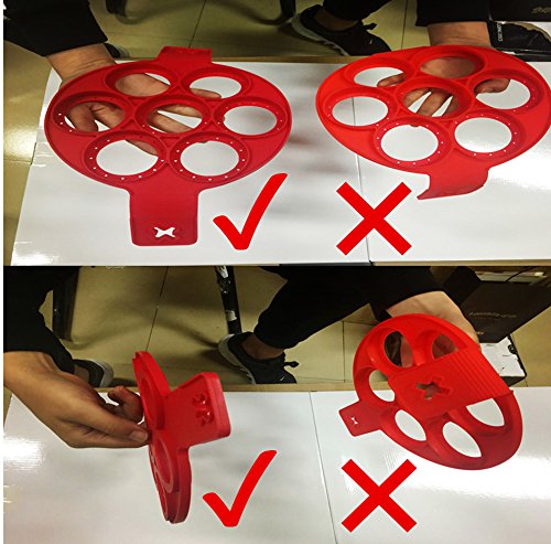 Miaogo Pancakes Form omelette Fixator making tool, Fantastic AS SEEN ON TV NEW, Nonstick Silikon Ei Ring Pfannkuchen maker （rot） - 3