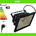 Produktbild LEDVero LED Flutlicht 30 W Fluter Strahler Baustrahler mit Netzstecker, schwarz / warmweiß LF33
