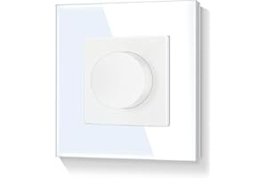 LIAONFOY Dimmer Switch with Rotary Dimmer Rotary Switch Flush-Mounted for Dimmable LED Bulbs and Halogen Lamps 220 V 86 mm White