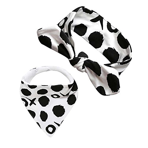 Preisvergleich Produktbild Fletion Baby Mädchen Jungen Dreieckstuch Stirnband Set Baumwolle Kinder Kleinkind Speichel tuch Dreieck Lätzchen Spucktuch Stirnbänder Set
