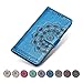 Produktbild KKEIKO Sony Xperia XZ1 Compact Hülle, Sony Xperia XZ1 Compact Leder Handyhülle Schutzhülle, Blume Muster Stoßsichere Lederhülle Brieftasche Flip Case für Sony Xperia XZ1 Compact - Blau