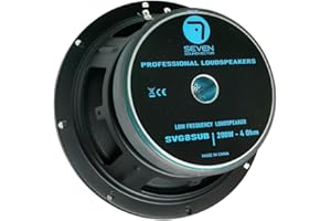 SEVEN SOUNDVECTOR 7S Seven Soundvector SVG8SUB/4 Subwoofer 8 Pulgadas Altavoz Profesional de Grave Sub-Grave 4 Ohm 400W