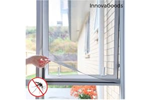 InnovaGoods - Zanzariera Adesiva Ritagliabile, Poliestere, Design Moderno, Facile da Montare, Include Velcro Adesivo, Trasparente, 100cm x 120cm