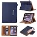 Produktbild New iPad 9.7 Inch 2017 Hülle, Happon New iPad 9.7 Inch 2017 Ledertasche, Premium PU Leder etui Schutzhülle Tasche mit Kartenslot und Magnetverschluss, Slim Flip Case Cover für New iPad 9.7 Inch 2017 (Dunkelblau)