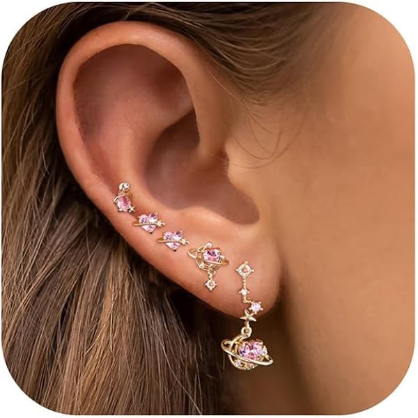 Orecchini In Argento Per Donna - Set Cartilagine, Ipoallergenici, Con Zirconia - Regalo Ideale