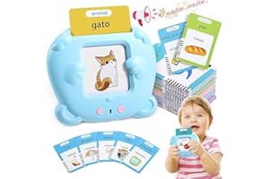 MINIBEAR Spanish Learners Talking Flash Cards 510 Words Kids' Electronic Games Educational Toys Pronunciation Lerning Toys Sensory toys Sound Toys for Foreign Language Learners Tools