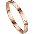 Shining Diva Fashion 18K Gold Plated Stainless Steel Openable Crystal Bracelet | Cuff Bangle | Friendship Couple Wedding Gifts for Mother Sister Wife Girlfriend | Anti Tarnish Jewellery