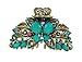 Beautiful Ladies 8cm Vintage Gold Tone Chunky Metal Hair Claw Clamp Butterfly Turquoise
