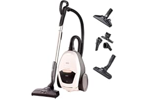 ‎AEG AEG VX82-1-ALR Staubsauger mit Beutel / autom. Saugkraftregulierung / extrem leise auch auf Teppich / Aufnahme von großen + kleinsten Partikeln / langes Kabel / 55% Recyclingmaterial / 600W / weiß