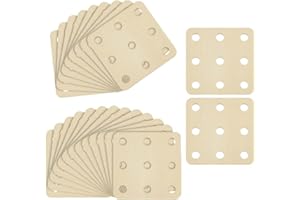 AHANDMAKER 24 tarjetas de tejido, 2.17 x 2.17 pulgadas, tarjetas cuadradas de madera para tejer, 9 agujeros, herramientas de tejido hechas a mano, suministros de tejido para tejer telar o accesorios