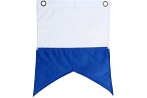 T TOOYFUL Drapeau Alpha de Bateau de Plongée sous-Marine 300 Mm Bleu Blanc avec œillets en Métal