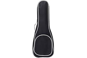 KISBEIBI Funda para ukelele de tela Oxford negra a prueba de golpes (tamaño: 58 cm)