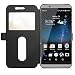 Produktbild Flip Cover Handytasche Tasche ZTE Axon 7 Bookstyle Case Wallet Etui Magnettasche Schwarz + Gratis Displayschutzfolie Panzerfolie Original q1® Markenware