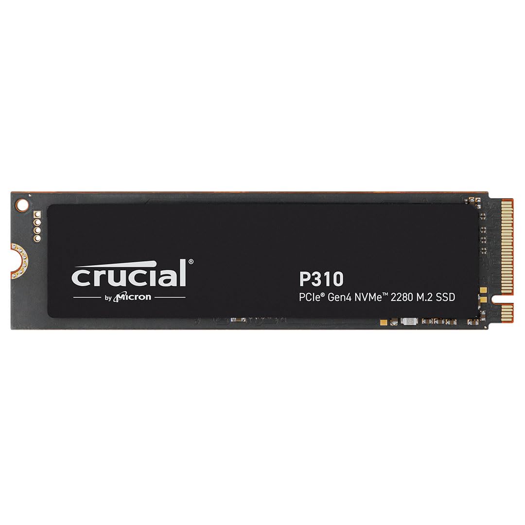 Crucial P310 SSD 1TB PCIe Gen4 NVMe M.2 2280, Disco Interno, hasta 7.100 MB/s, Compatible con Ordenador Portátil y de Sobremesa & Consolas de Juegos Portátiles - CT1000P310SSD801
