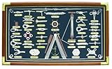 Material: Glas/Holz/Messing, 73x43 cm, Knotennamen in ENGLISCH