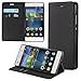 Produktbild ECENCE Hülle für Huawei P8 Lite (2017) Wallet Book Case Handy-Schutzhülle Handycover Klapphülle mit Kartenfach und Ständer Schwarz Schale Schwarz 24030501