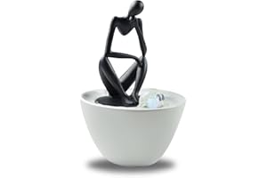 ZEN LIGHT Zen'Light SCFR19-C11 fontanna pokojowa, żywica syntetyczna, czarna i biała, 16 x 19 x 26 cm, czarny/biały